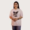 24 Ladies Drop Shoulder Pink T-Shirt