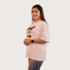 25 Ladies Drop Shoulder Pink T-Shirt