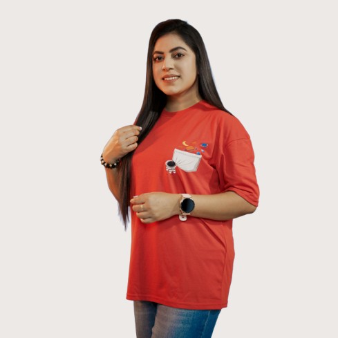 28 Ladies Drop Shoulder Sceptre Red T-Shirt