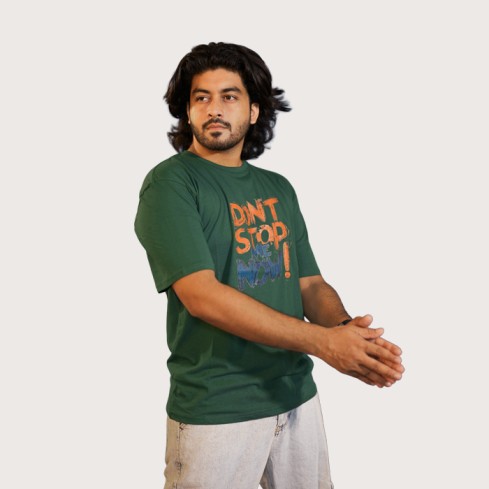 43 Men's Drop Shoulder Green T-Shirt